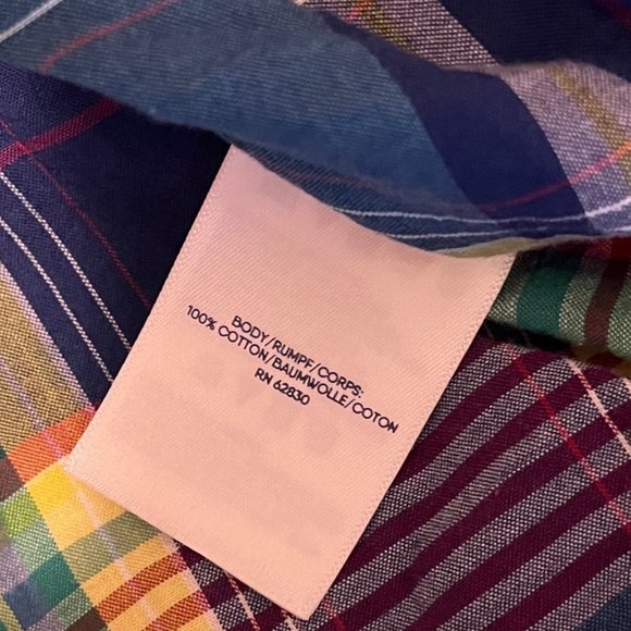 Lands’ End Mens M Green Blue Preppy Outdoor Spring Summer Vacation Plaid Shirt - Picture 6 of 11